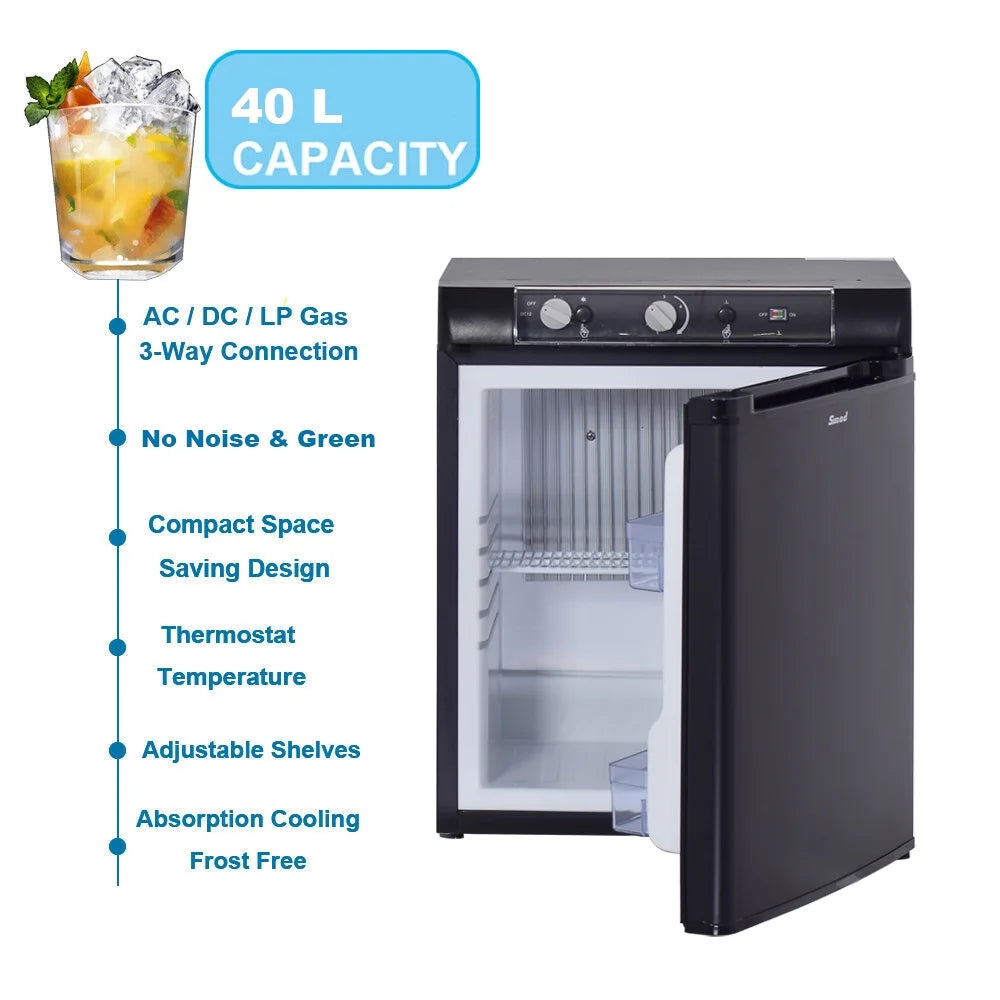 3 Way Propane RV Refrigerator 1.4 Cu.ft Compact Camper Fridge I863