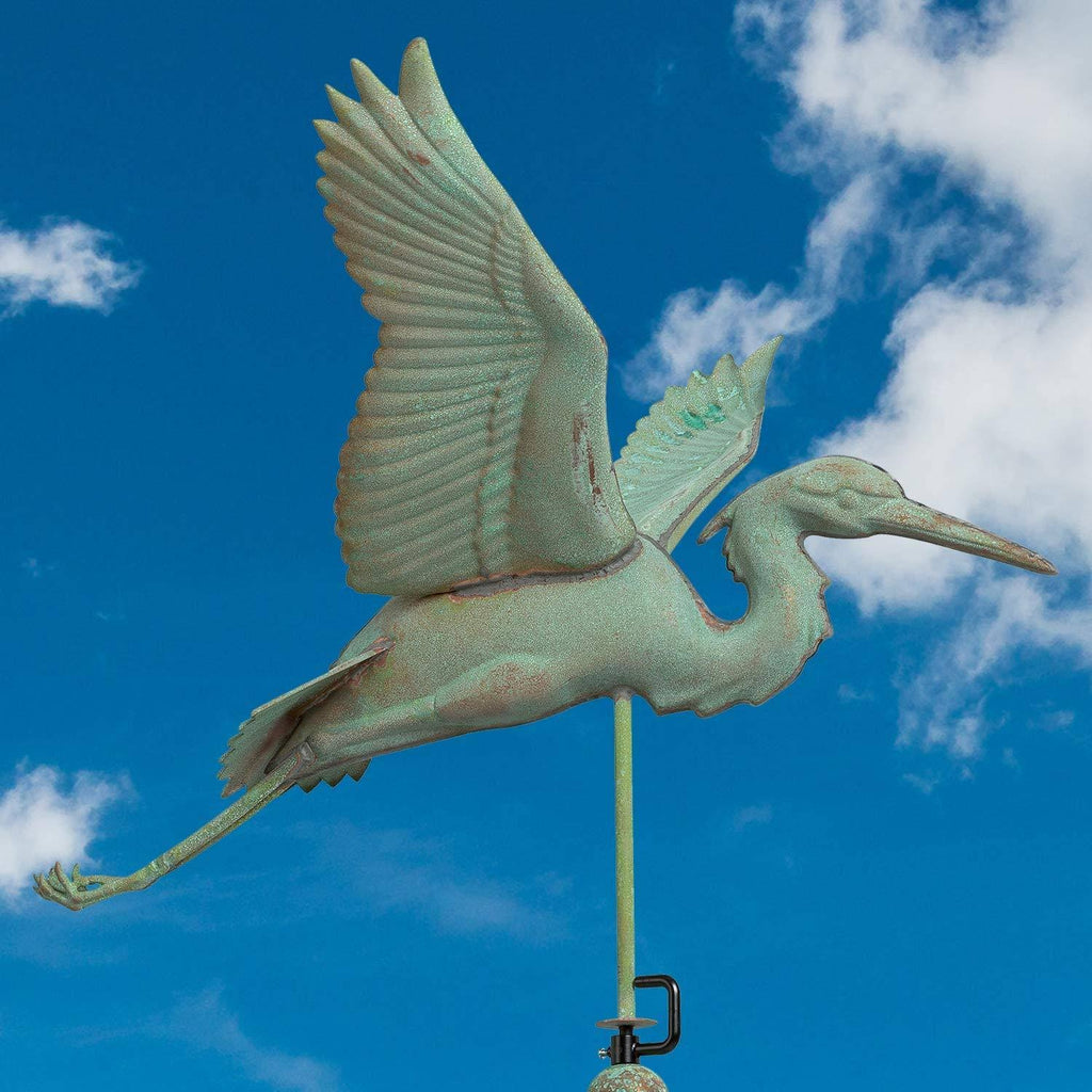 Verdigris Copper Heron Weathervane V4409