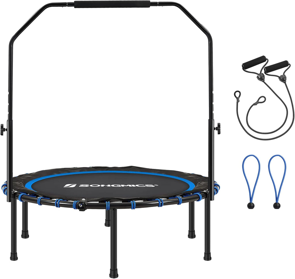 40 Inch Mini Fitness Trampoline with Bungee Cords Adjustable Bar Foldable J28590