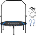 40 Inch Mini Fitness Trampoline with Bungee Cords Adjustable Bar Foldable J28590