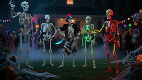 5.4Ft Posable Skeleton with Glowing Eyes H40310