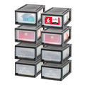 6 Qt. Plastic 4-Pack Stackable Drawer Storage Organizer, Black Z51665
