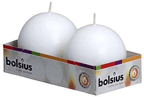10 Count White Ball Candles - 2.75 Inches Unscented Candle Set Z38318