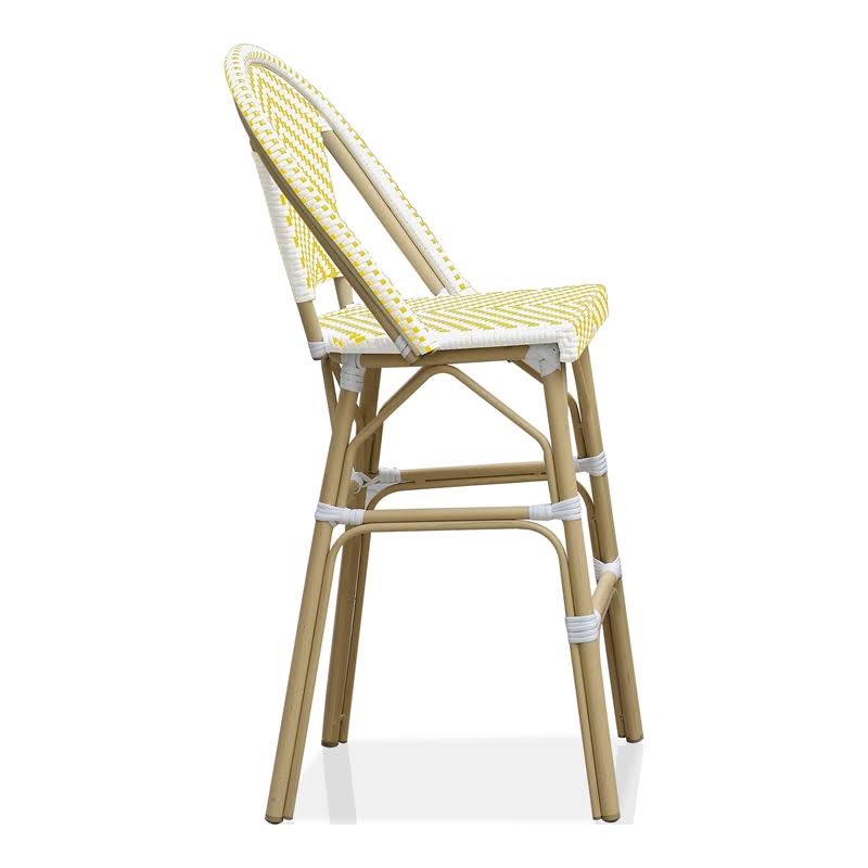 Yellow Aluminum Patio Bar Chairs Set of 2 Q10121