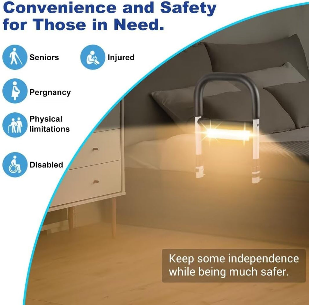 Bed Rail with Motion Light, Non-Slip Handle, Storage Pocket M217259