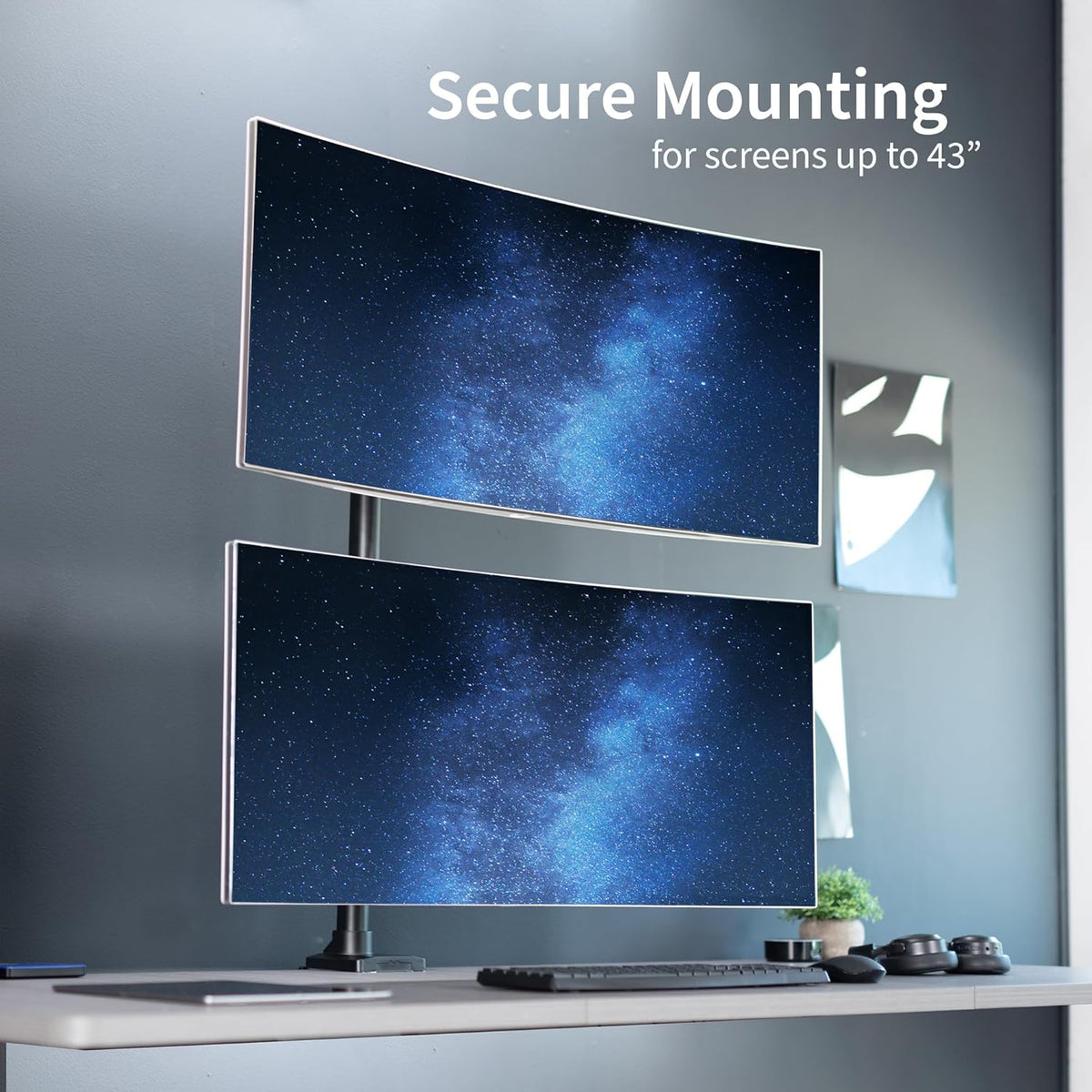 Black Dual Monitor Desk Mount for Ultrawide Screens up to 43 inches R71776