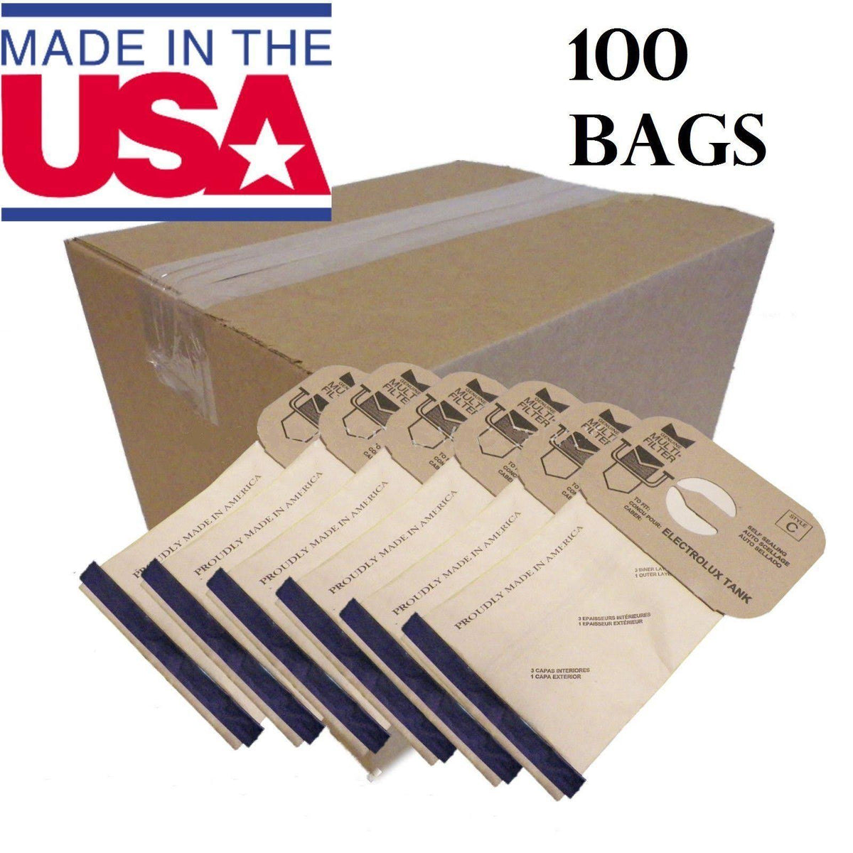 100 Canister Style C Vacuum Cleaner Bags E702997