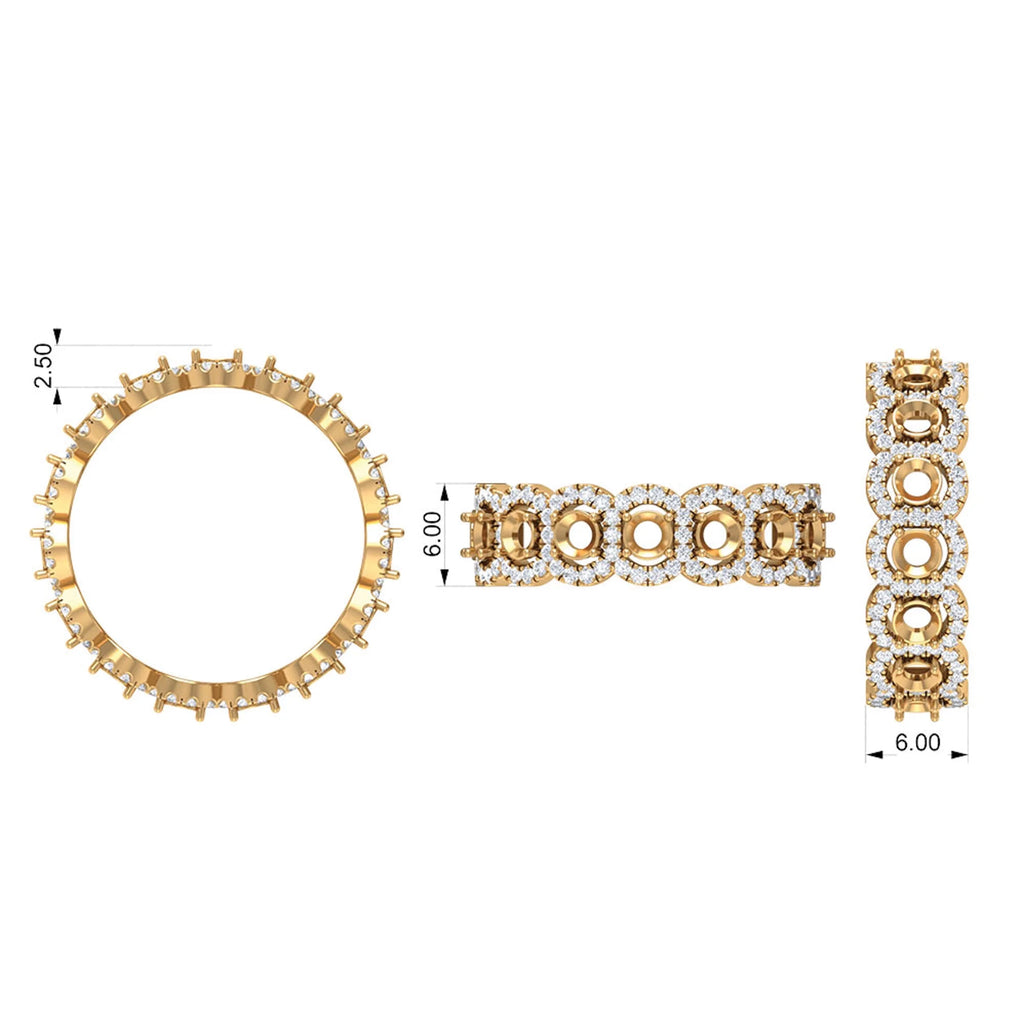 3.25 CT Created Emerald and Zircon Eternity Ring, 925 Sterling Silver, US 4.00 V332