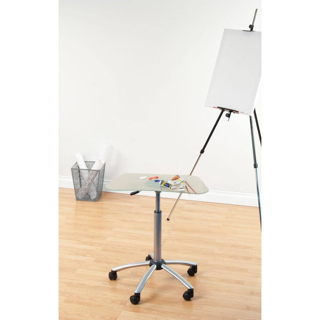 Silver Frosted Glass Mobile Cart X232425