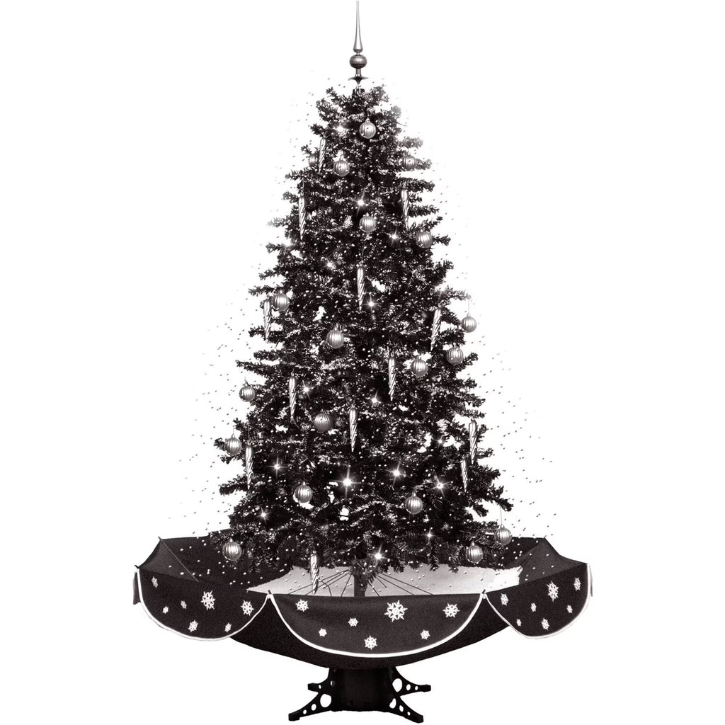 White Prelit LED Musical Christmas Tree with Umbrella Base N120382