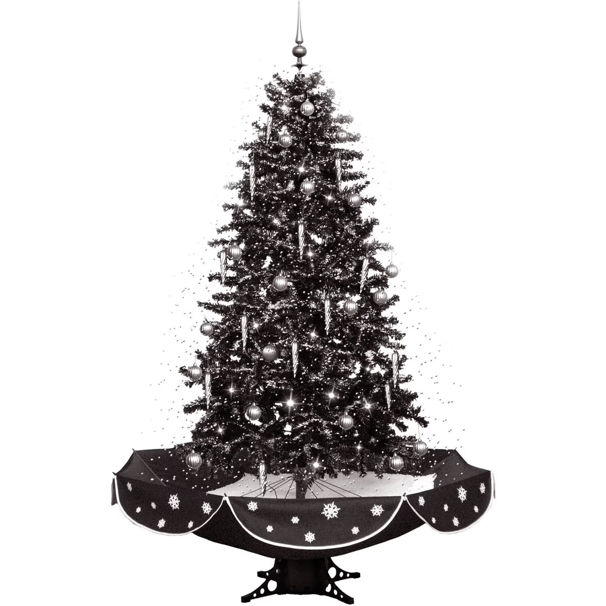 White Prelit LED Musical Christmas Tree with Umbrella Base N120382
