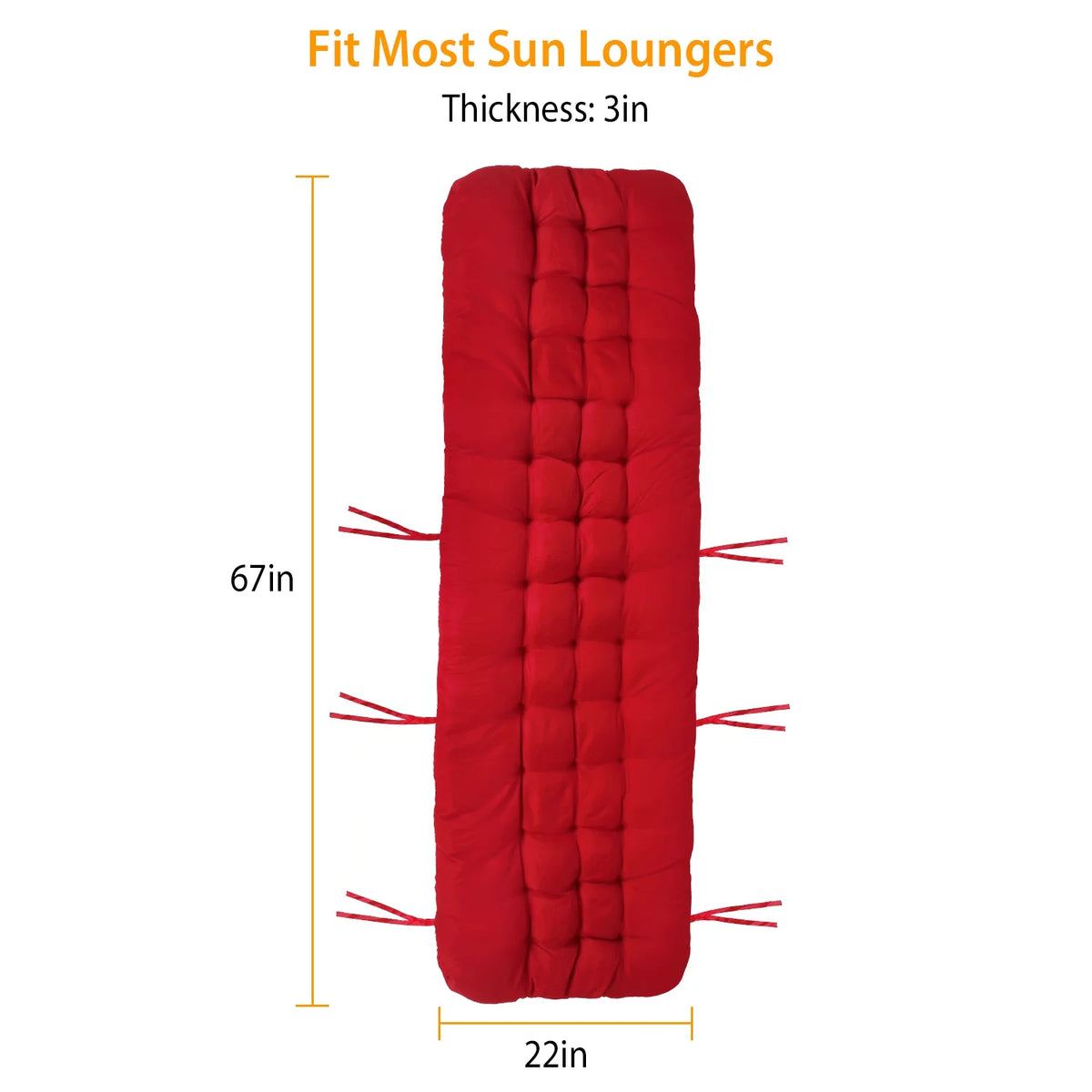 Red Outdoor Chaise Lounger Cushion P278