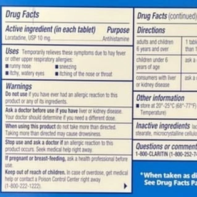 10mg Non Drowsy Loratadine 24 Hour Tablets 115 Count P415