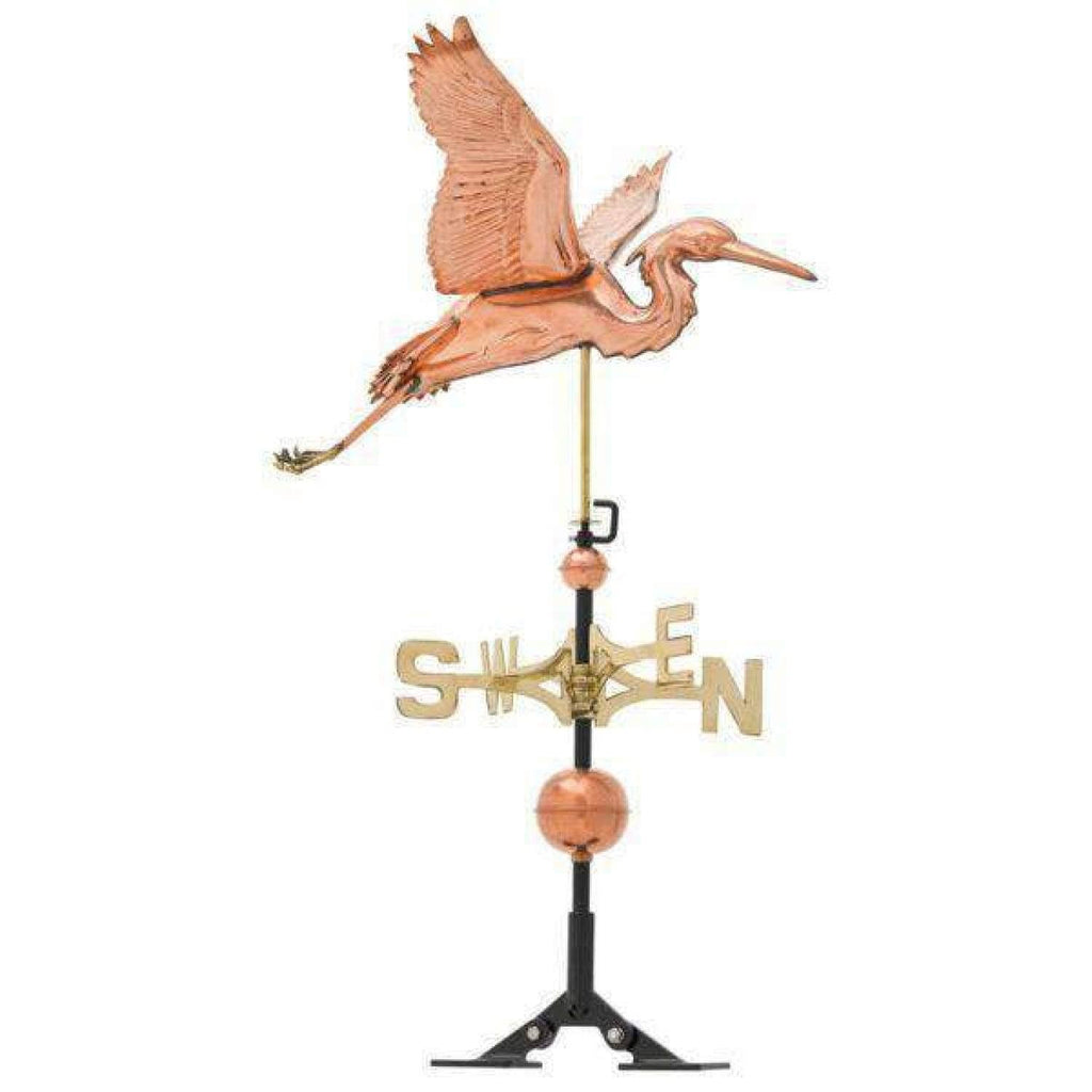 Verdigris Copper Heron Weathervane V4409
