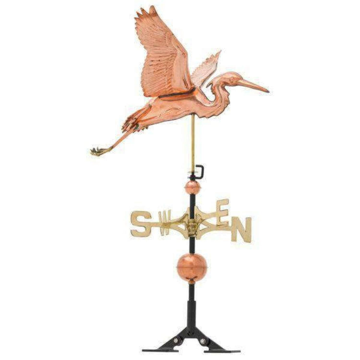 Verdigris Copper Heron Weathervane V4409