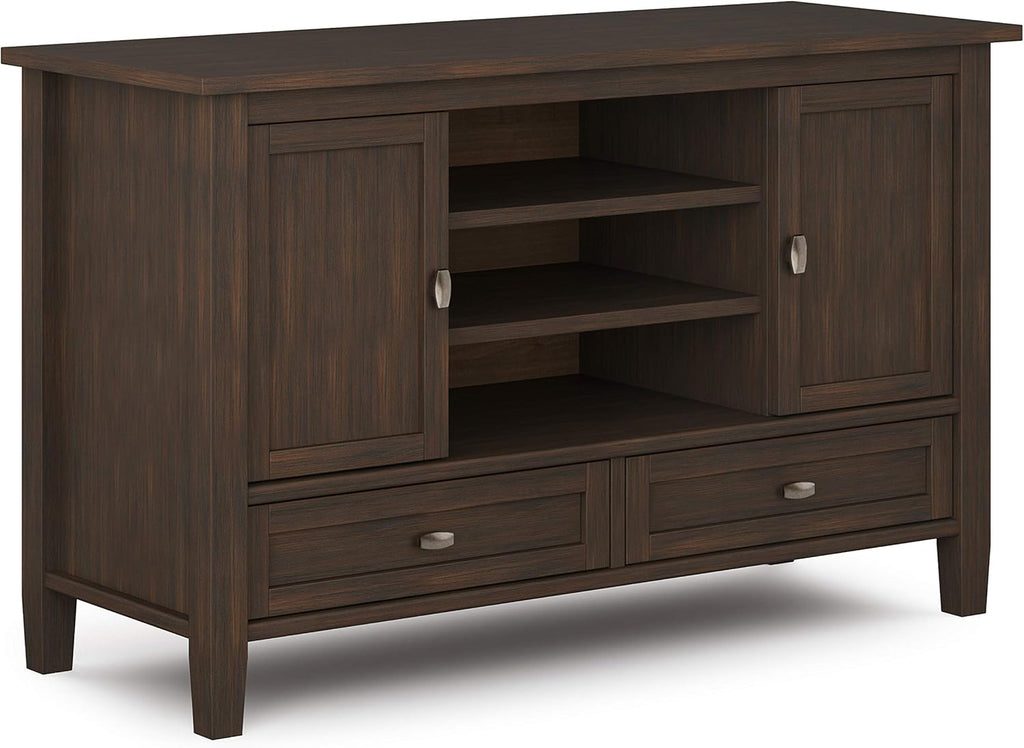 Black Solid Wood TV Media Stand with Storage Cabinet G902601
