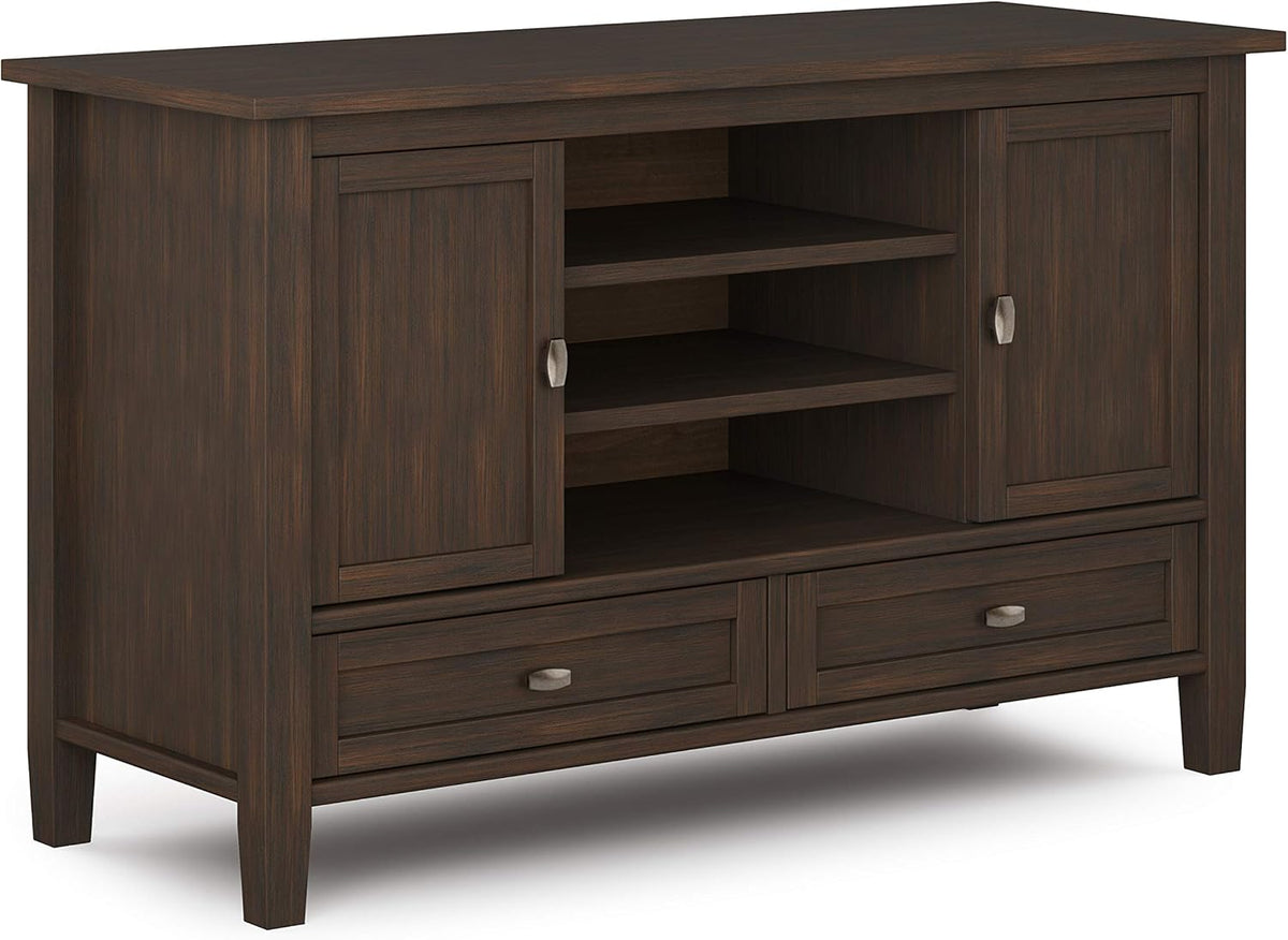 Black Solid Wood TV Media Stand with Storage Cabinet G902601