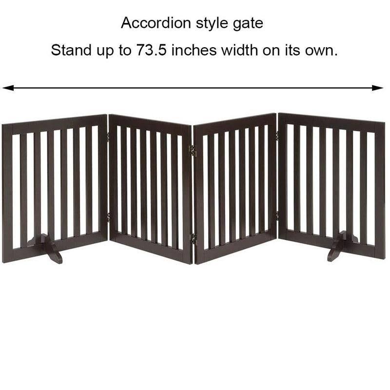 Freestanding Wooden Pet Gate 4 Panels C45556