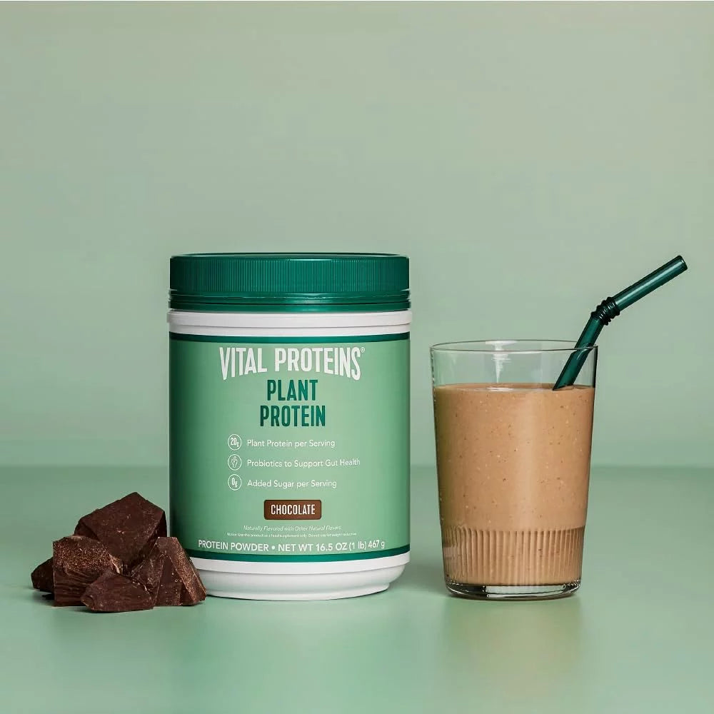 Chocolate Plant Protein Powder, 20g Protein, 16.5 oz U418451