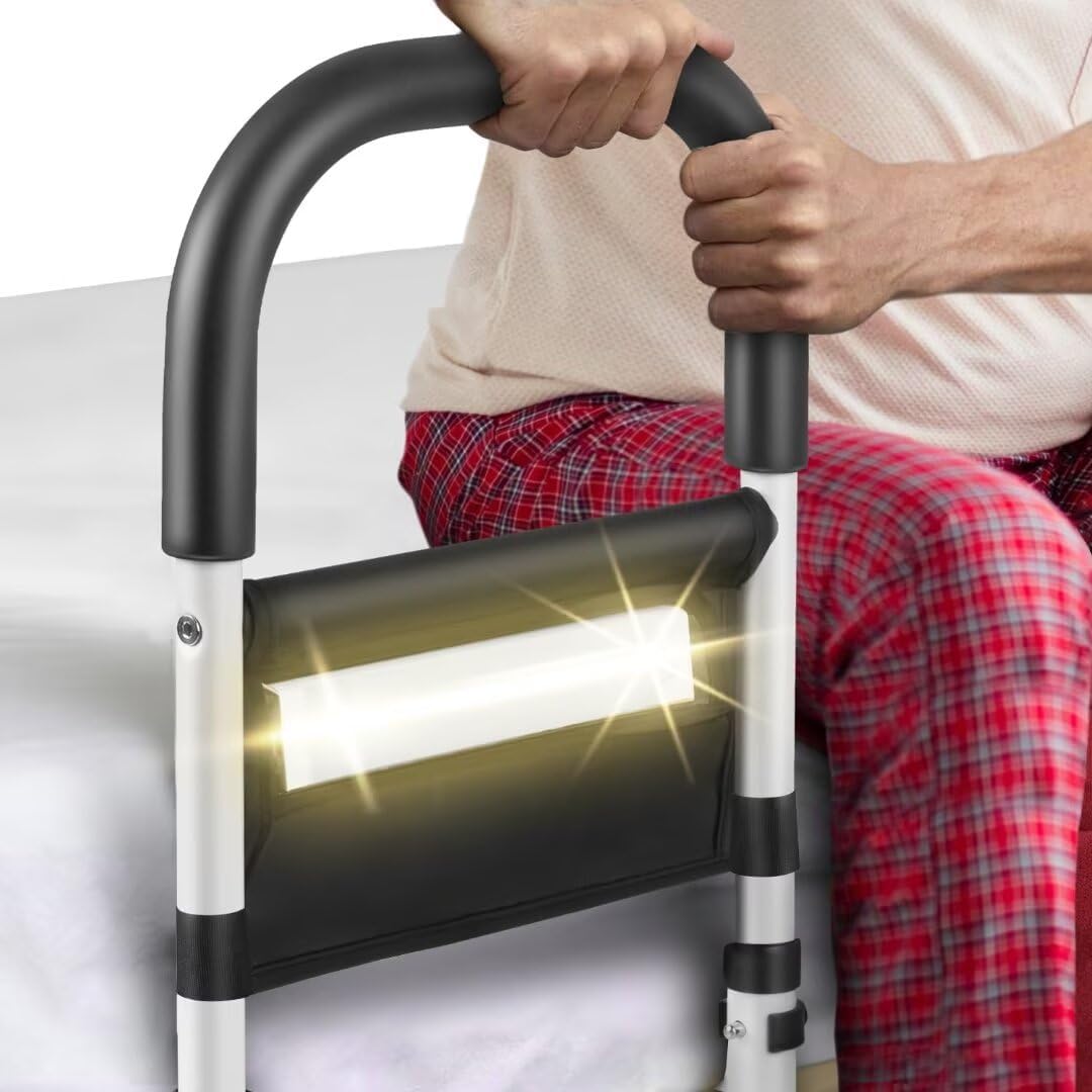 Bed Rail with Motion Light, Non-Slip Handle, Storage Pocket M217259