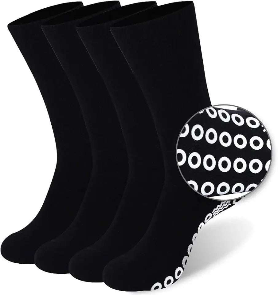 Non-Skid Moisture Wicking Cushioned Crew Grip Socks U709
