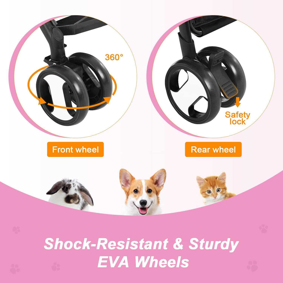 3-in-1 Pet Stroller with Detachable Carrier & Cup Holder N30829