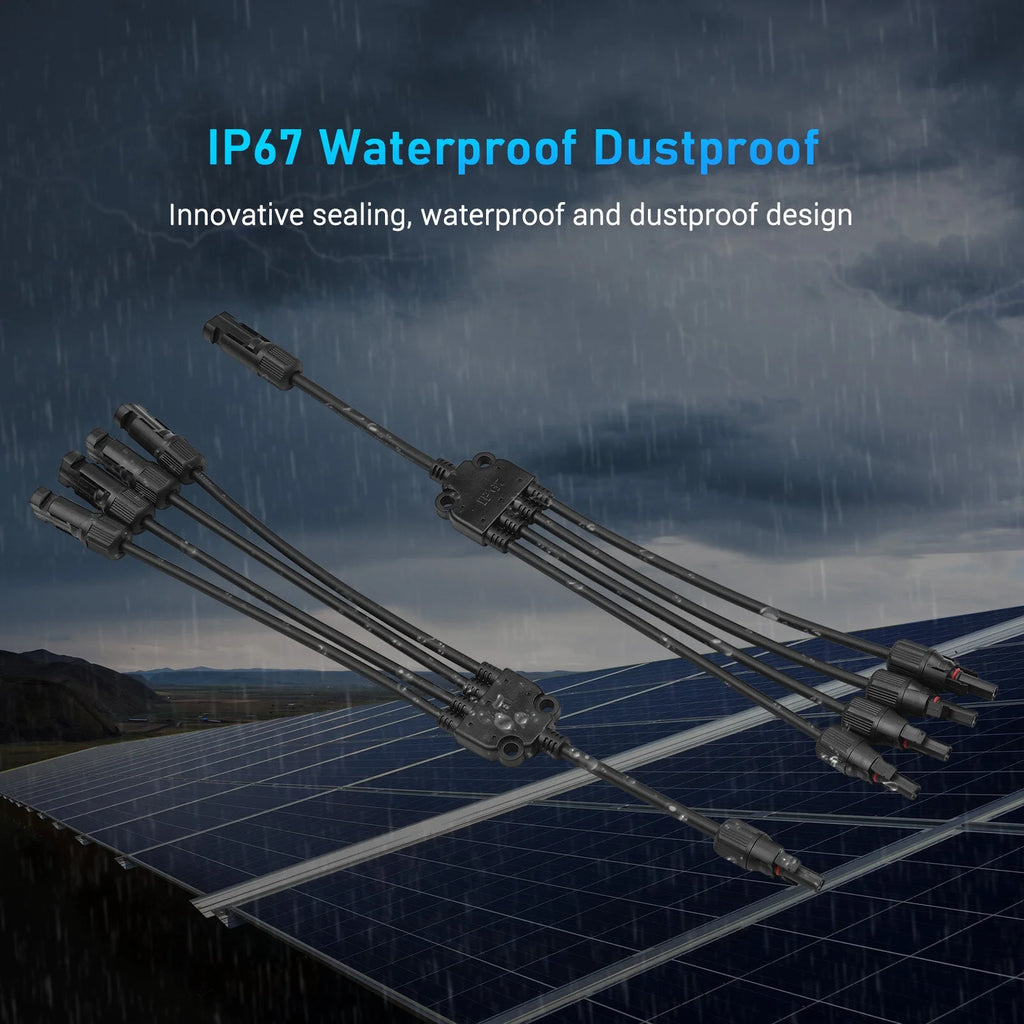 4-Way Solar Cable Connector IP67 Waterproof 12AWG G685