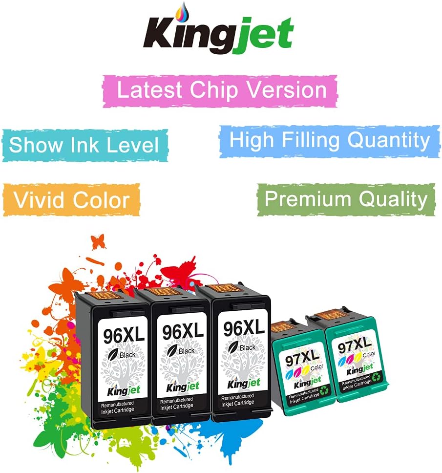 Remanufactured 96 97 Ink Cartridge Replacement 5 Pack U7186