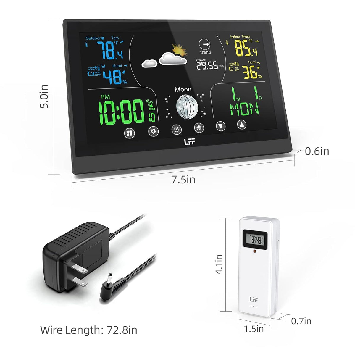 Wireless Color Display Weather Station with 2 Sensors G88243