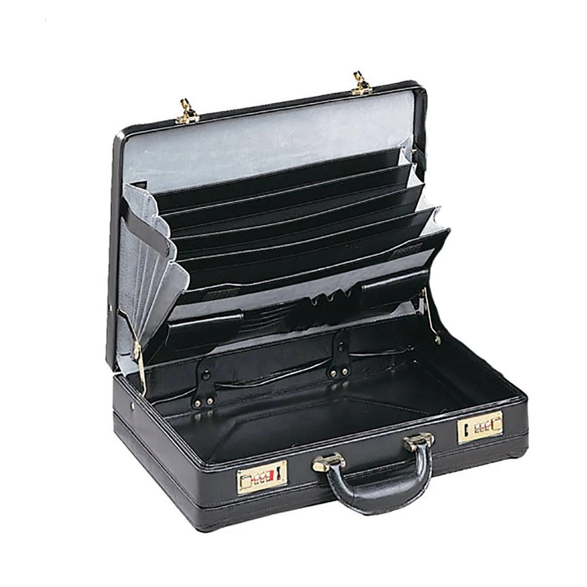 Burgundy Leather Expandable Attache Briefcase X523