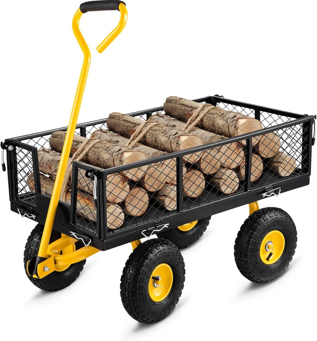 900 lb Steel Garden Cart Bundle with 15.5 Gallon Resin Cart I5307