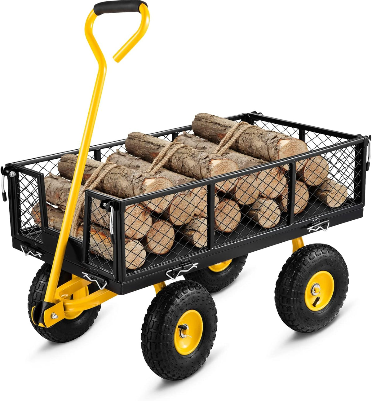 900 lb Steel Garden Cart Bundle with 15.5 Gallon Resin Cart I5307