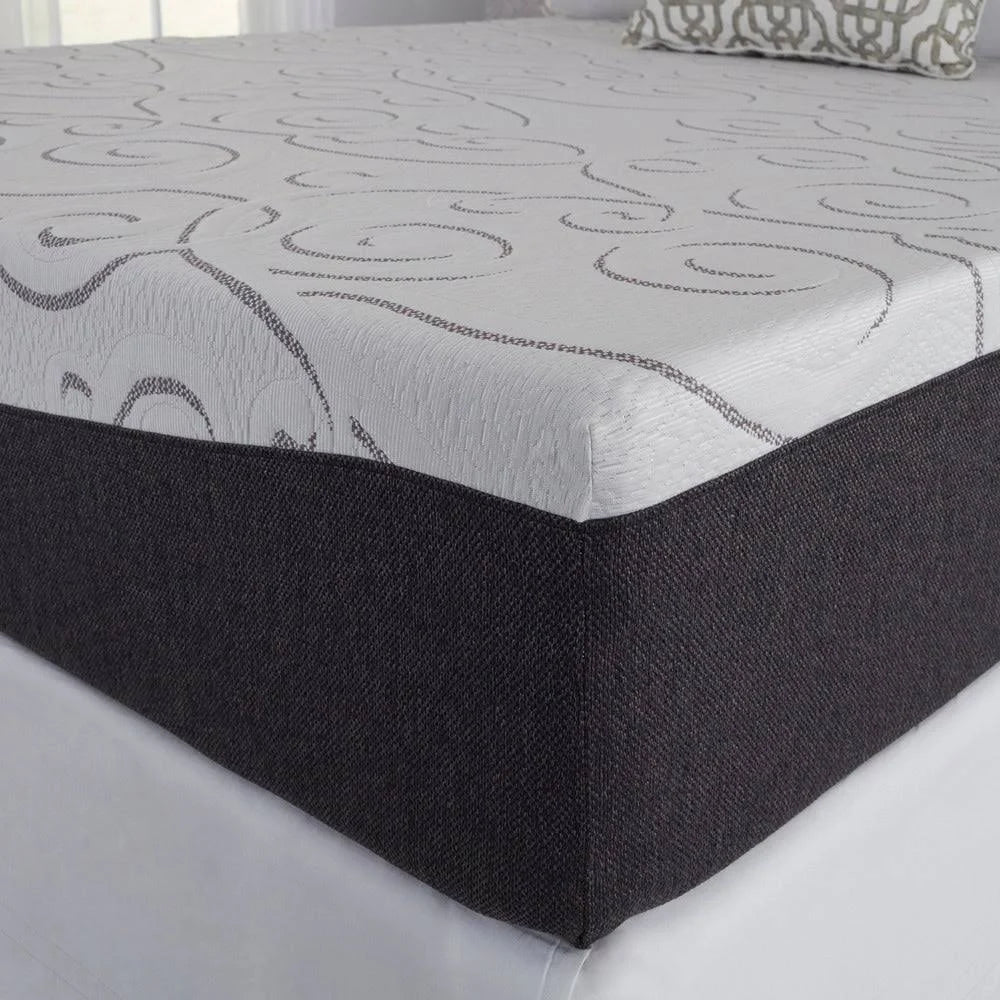 White 12-Inch Gel Memory Foam Mattress Twin V192