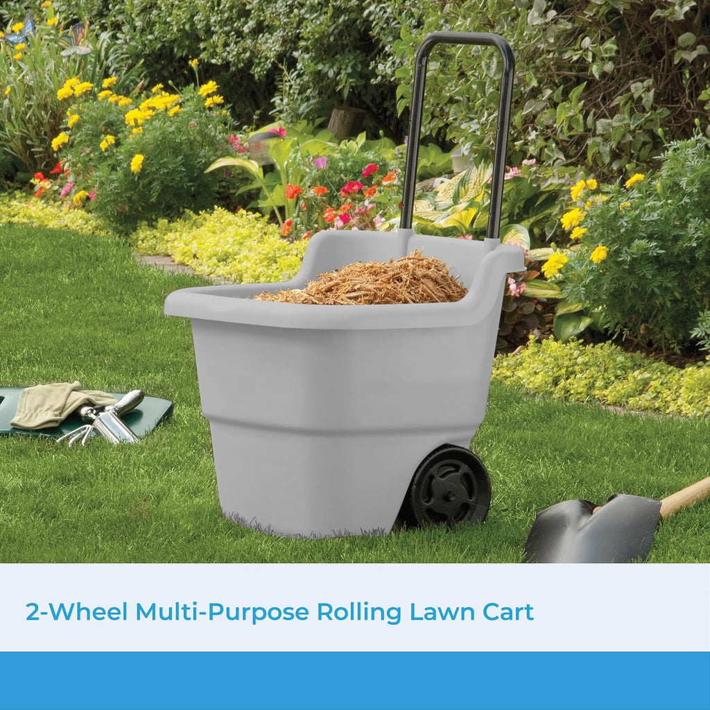 900 lb Steel Garden Cart Bundle with 15.5 Gallon Resin Cart I5307