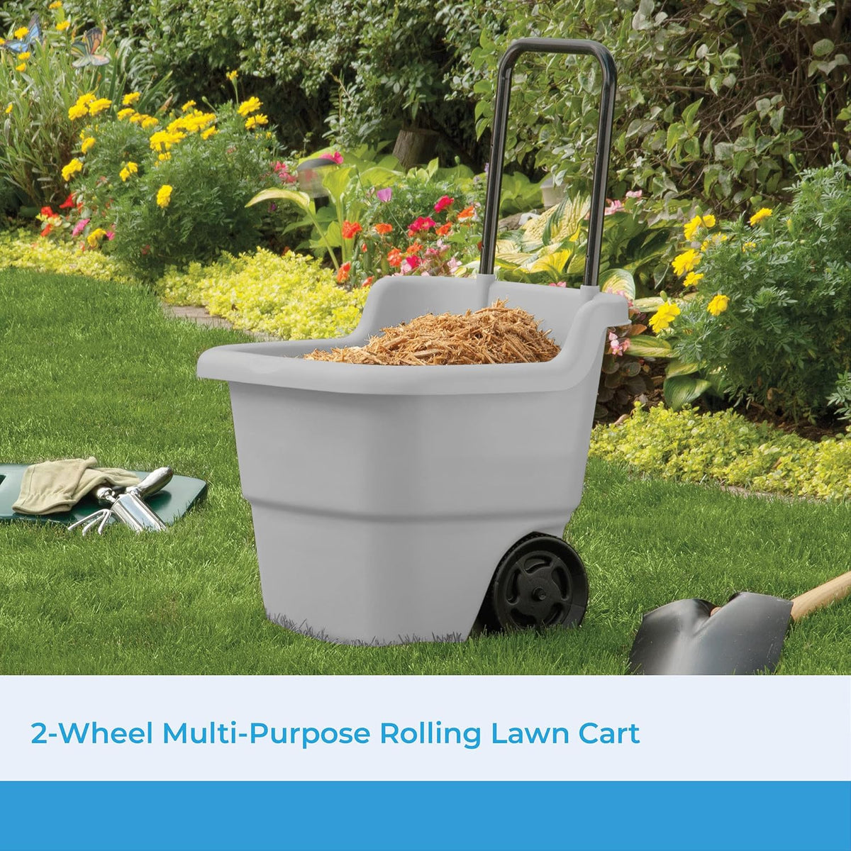 900 lb Steel Garden Cart Bundle with 15.5 Gallon Resin Cart I5307
