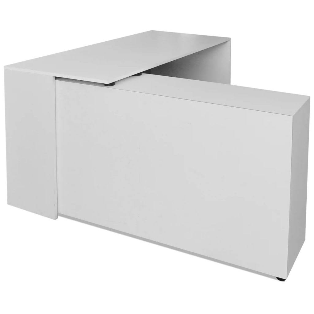 Corner Desk 4 Shelves White K408