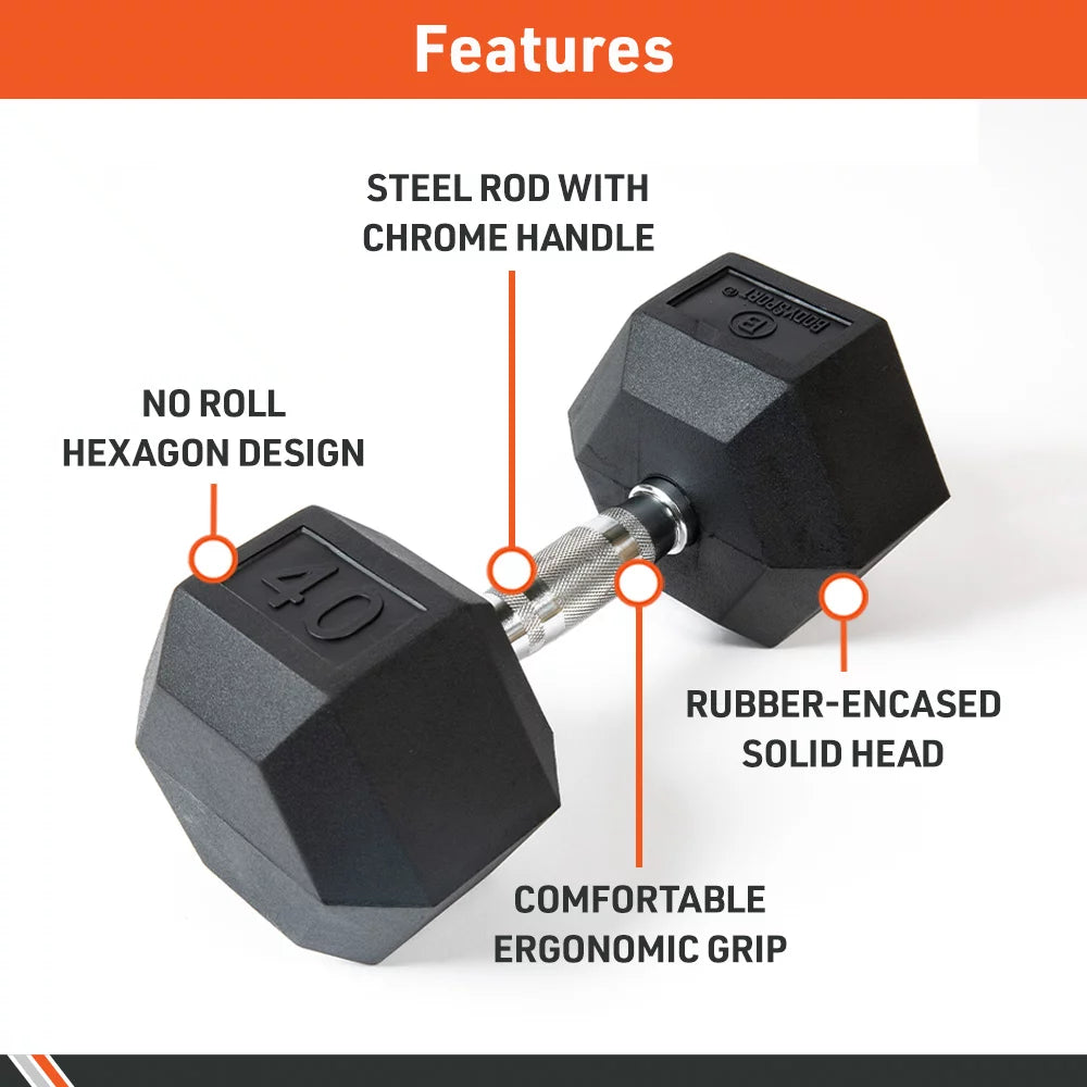 Rubber Encased Hex Dumbbell H340799
