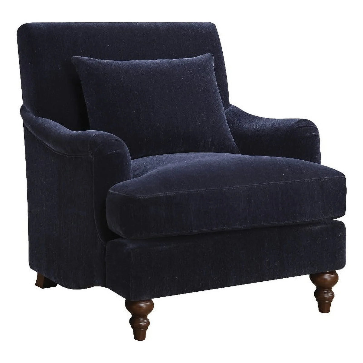 Midnight Blue Upholstered Accent Chair with Turned Legs K5636