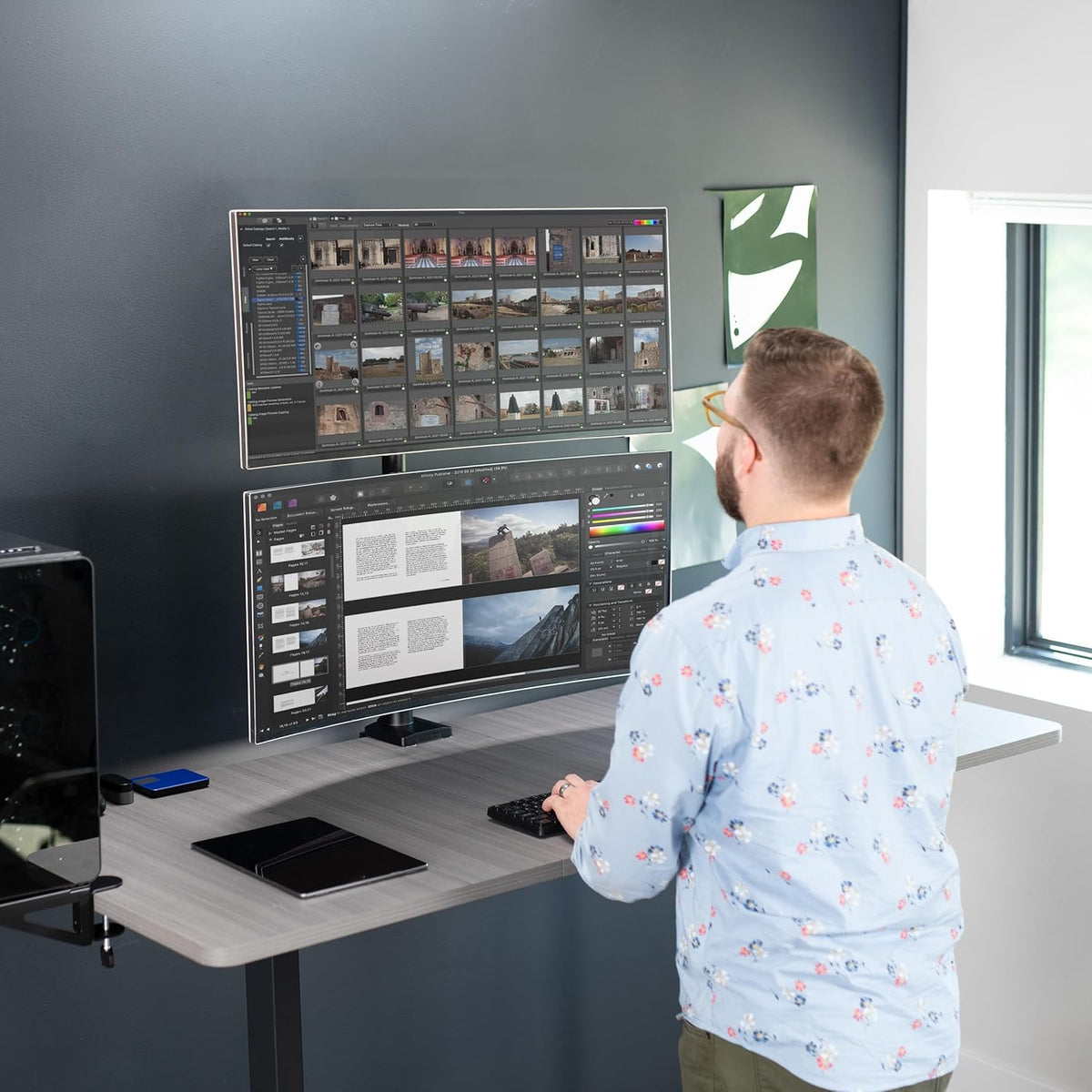 Black Dual Monitor Desk Mount for Ultrawide Screens up to 43 inches R71776