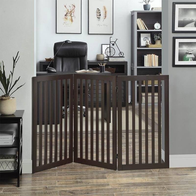 Freestanding Wooden Pet Gate 4 Panels C45556