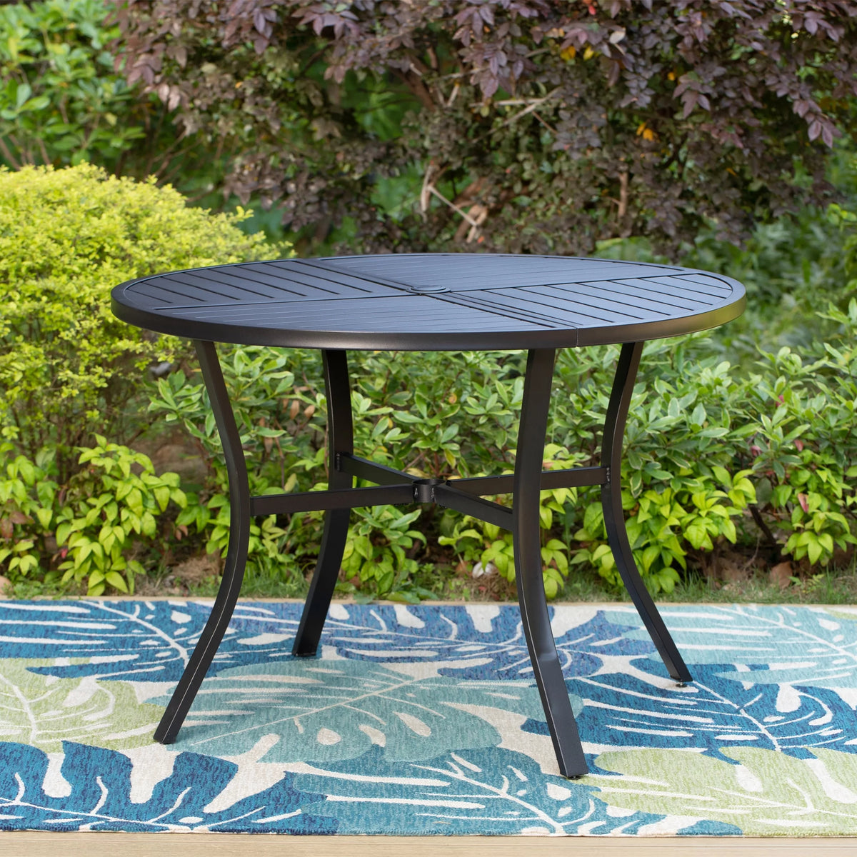 5-Piece Outdoor Dining Set with Cushioned Chairs & Round Table G280612