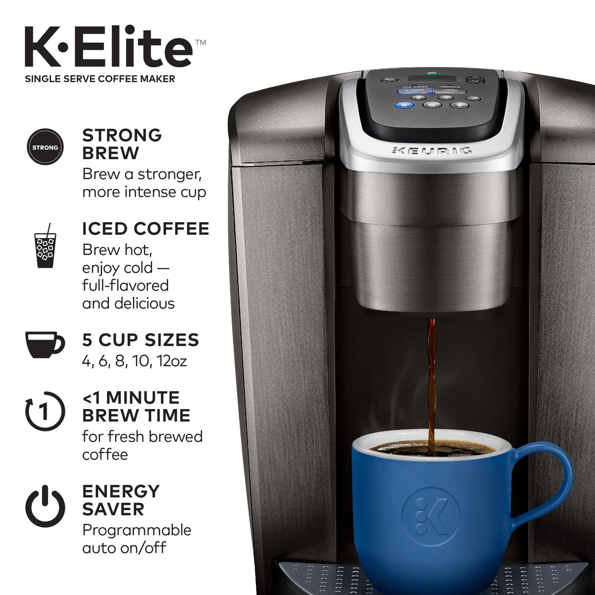 Brushed Silver Single-Serve K-Cup Pod Coffee Maker S9987