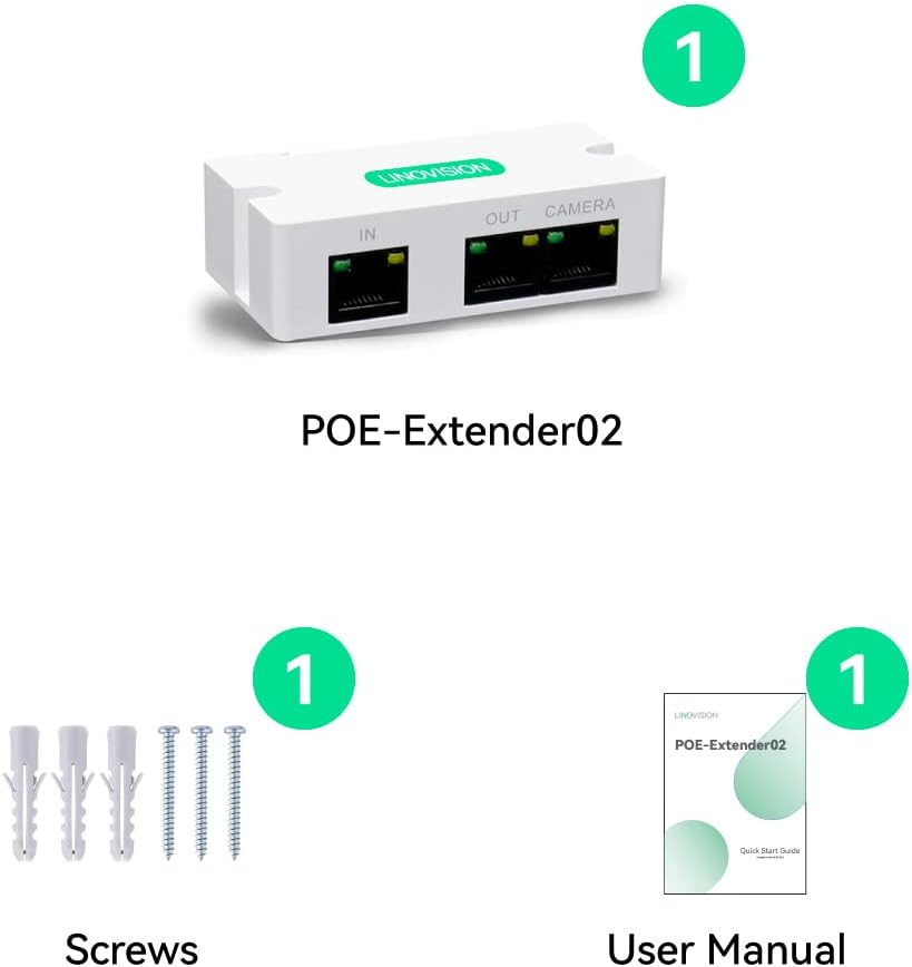 2 Pack POE Extender Repeater for IP Cameras K124291