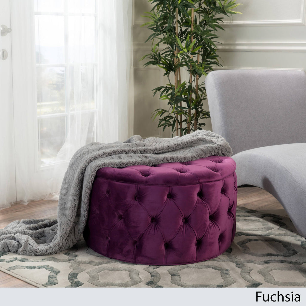 Fuchsia Round Ottoman P558