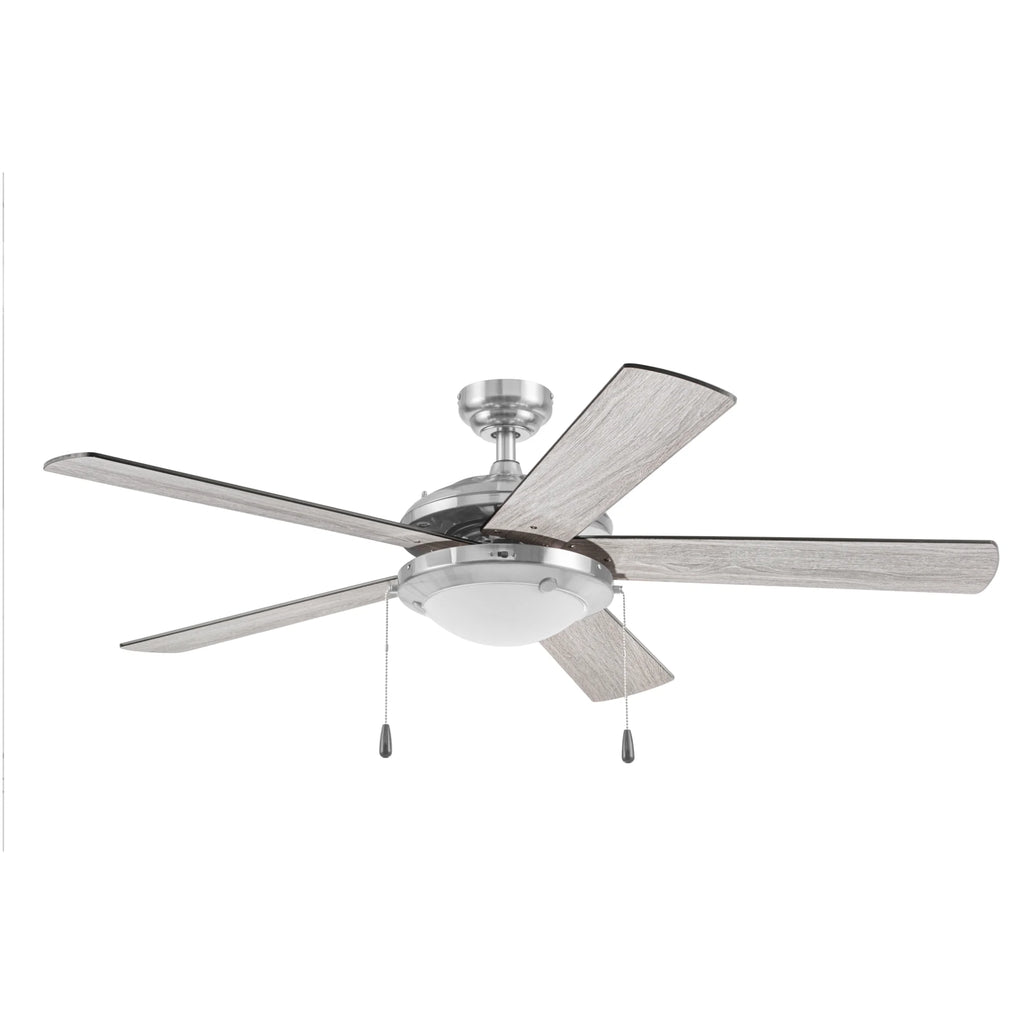 52" Satin Nickel Ceiling Fan with Light D551225