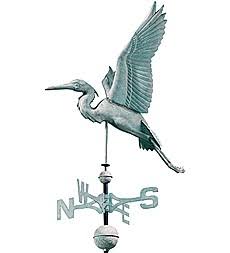 Verdigris Copper Heron Weathervane V4409