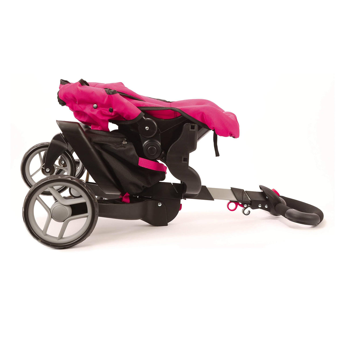 Doll Stroller with Swiveling Wheels and Adjustable Handle, 31x22 Tall, Carriage Bag Included M3605