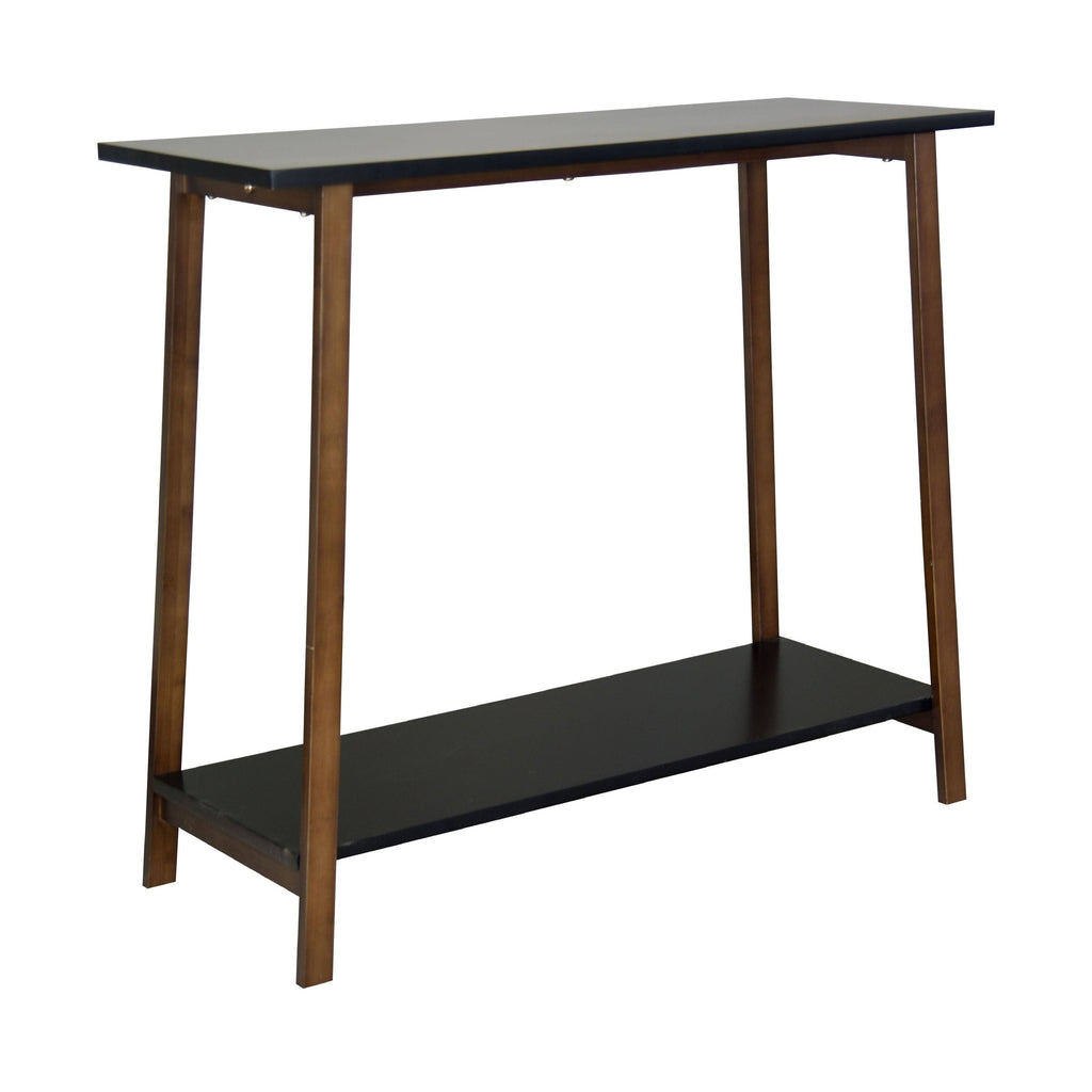 White 2-Tier Solid Bamboo Console Table U2402