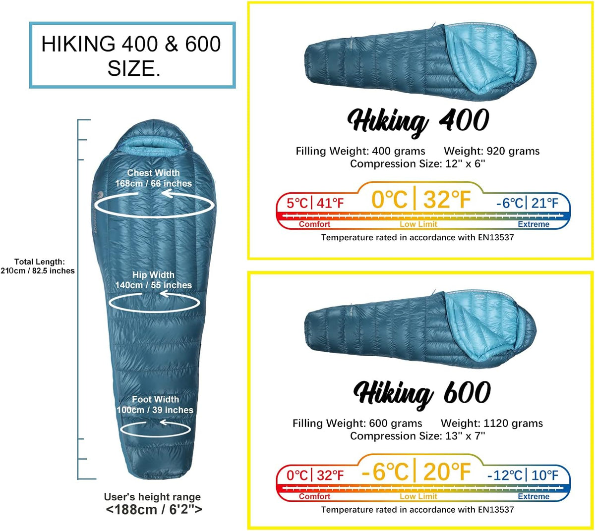 650 Fill Power Duck Down Mummy Sleeping Bag T342154