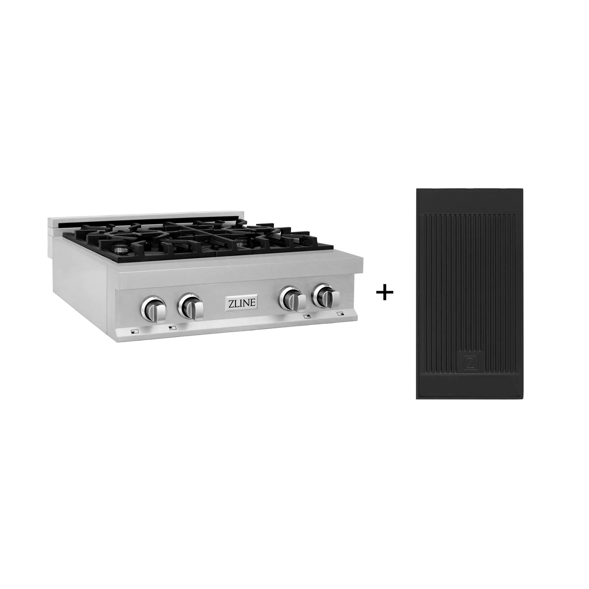 30" Stainless Steel Gas Stovetop with 4 Gas Burners and Griddle B647